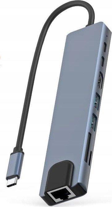 Bounn Stacja/replikator 8w1 do MacBooka USB-C (JH-81) (USB-C)