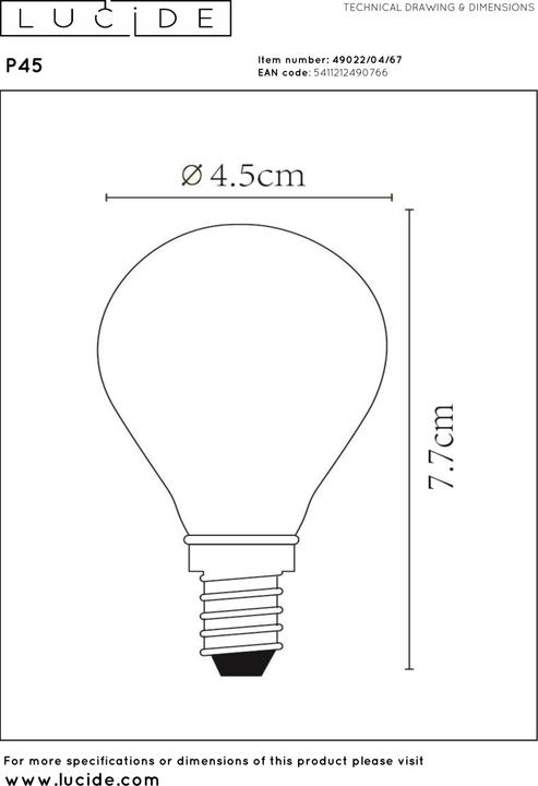 Image du produit Lucide E14 (E14, 400 lm, 1x)
