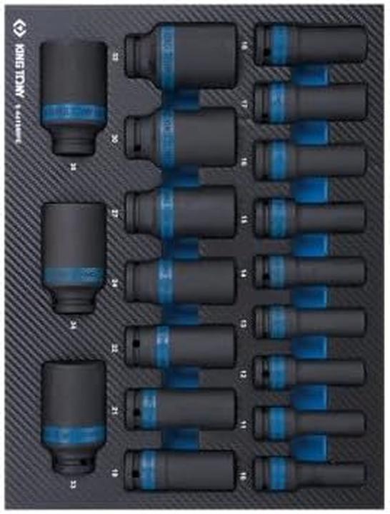 Immagine prodotto King Set chiave a cricchetto lunga 19 pezzi con modulo schiuma e PP