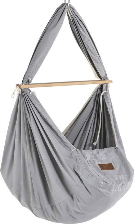 Actual product image Schmusewolke Tipi weiss mit anthrazit Motor und Bio Federwiege