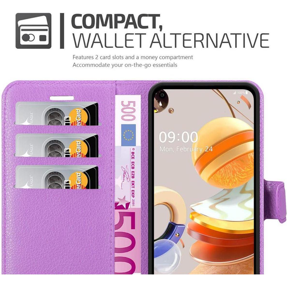 Thumbnail - Cadorabo Book mit Standfunktion Cover (LG K61), Smartphone Hülle, Violett