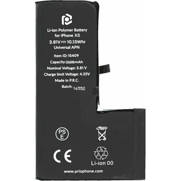 prio Batteria per Apple iPhone XS (APN universale) (Accumulatore di carica elettrica, Apple iPhone XS), Pezzi di ricambio per dispositivi mobili