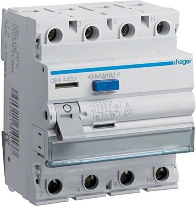 Hager HAG CEA440D aardlekschakelaar 4P 40A 100mA type A