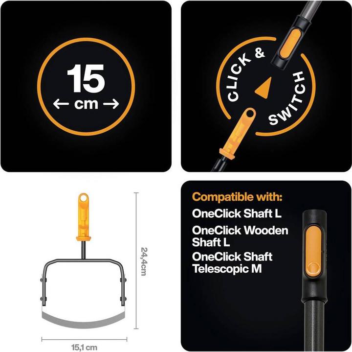 Actual product image Fiskars Jäter OneClick beweglicher Kopf