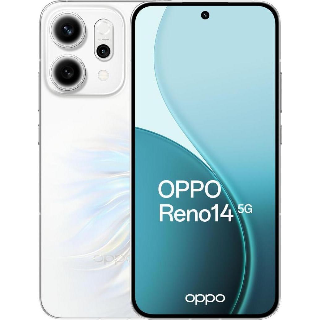 OPPO Reno14 (512 GB, Luminous Green, 6.59", Dual SIM, 5G), Smartphone, Grün