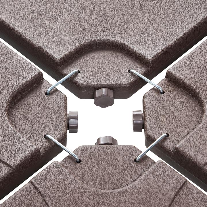 Actual product image Beliani Weighting plates for parasol stand brown 4 pieces fillable CARIA