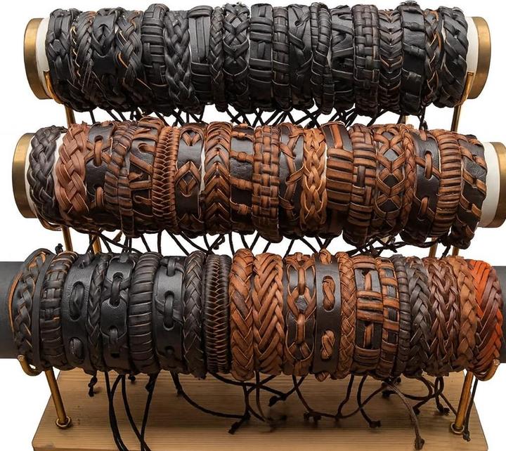 Produktbild Cbx 20 Stück Leder Armbänder Mix Styles Grösse verstellbarHandgemachte Leder Armbänder (Handgemachte Leder Armbänder)