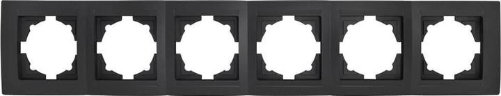 Actual product image Gunsan Moderna 6-socket frame for 6 sockets Switch Dimmer Black