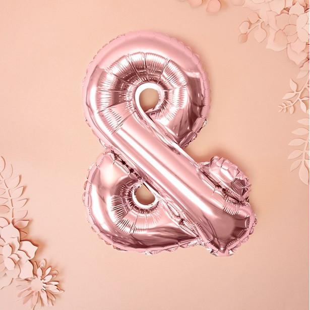 Thumbnail - Partydeco Ballon "&" in Roségold