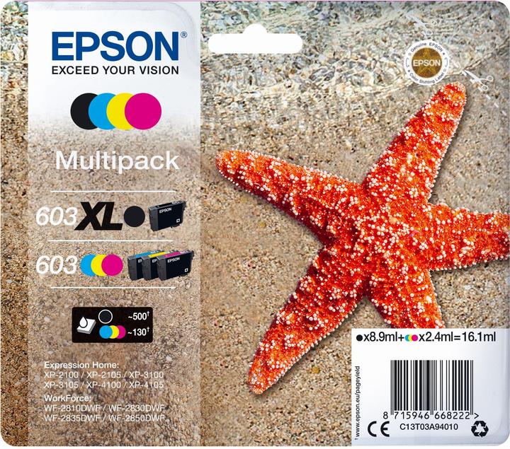 Epson 603 Multipack - 4er-Pack - Schwarz, Gelb, Cyan, Magenta (M, C, BK, Y)
