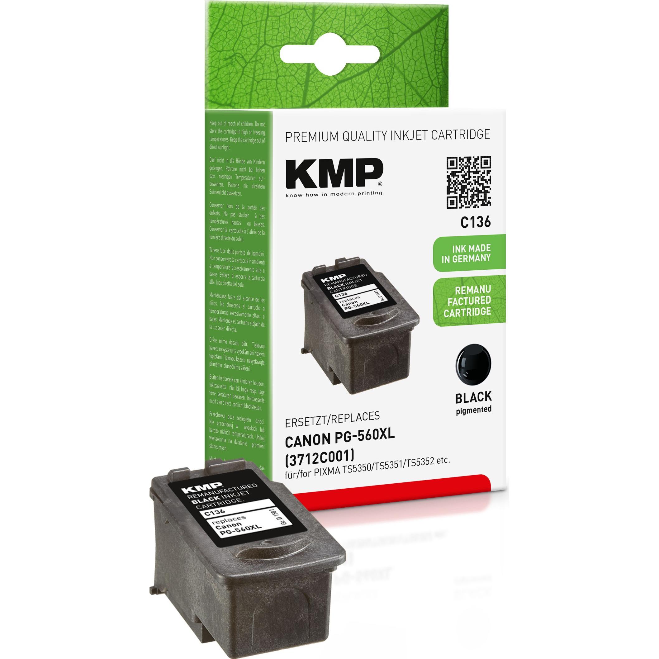KMP, Druckerpatrone, Tinte ersetzt PG560XL (3712C001) (BK)