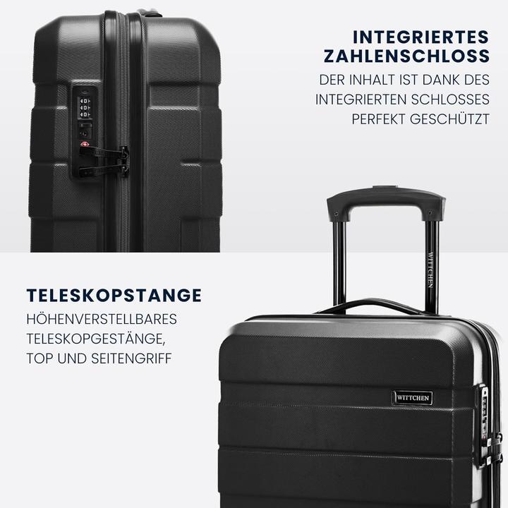 Immagine prodotto Wittchen Comodo Line Hartschalenkoffer-Set 3-teilig (39 l, Bagaglio a mano (fino a 50 litri), M (50 - 90l), L (90 - 115l))