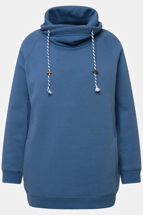 Actual product image Ulla Popken Drawstring Collar Long Sleeve Sweatshirt