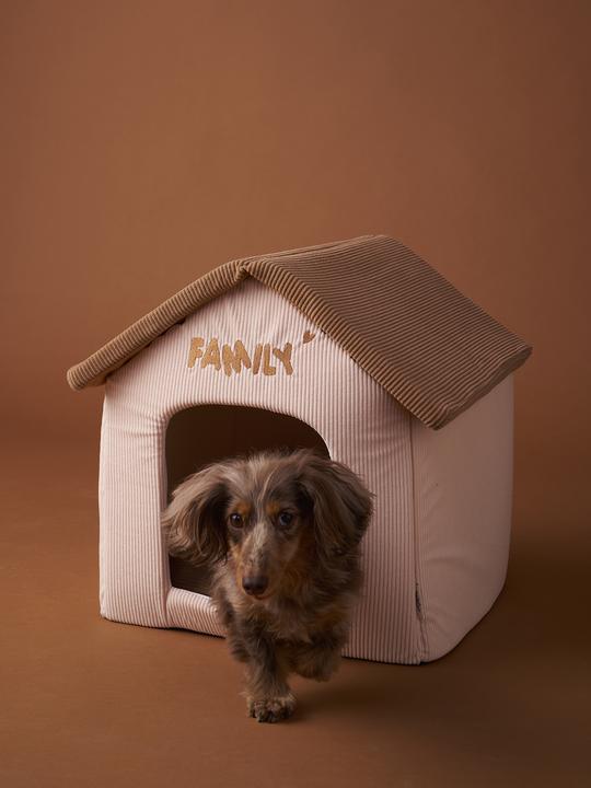 Actual product image Vertbaudet Hundehütte aus Cord FAMILY, Dach abnehmbar (Dog house)