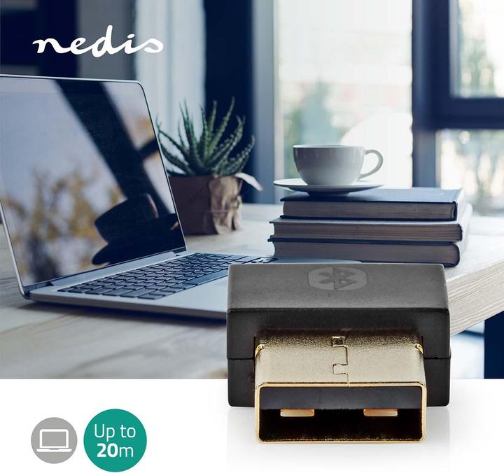 Immagine prodotto Nedis Dongle Bluetooth | 5.1 | Bluetooth / USB | 20 m (Trasmettitore e ricevitore)