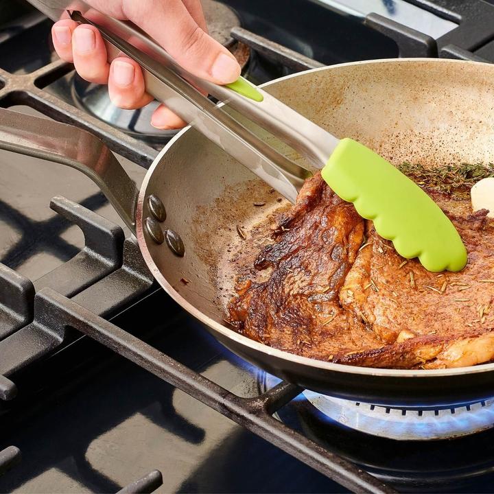 Actual product image Mastrad Kitchen Tongs Stainless Steel & Silicone 26cm Grey