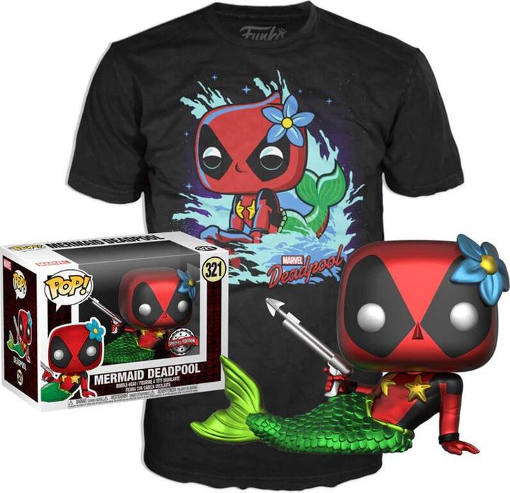 Image du produit Funko POP & Tee Marvel Deadpool Mermaid Exclusive (Taille : L)