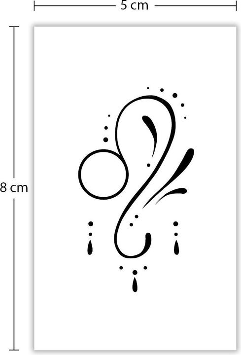 Produktbild minink Temporäres Tattoo: Sternzeichen Löwe in kalligrafischer Schrift