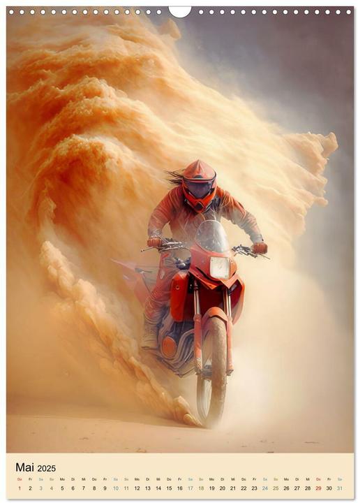 Produktbild Motorrad Wüstenrennen (Wandkalender 2025 DIN A3 hoch), Monatskalender (A3)