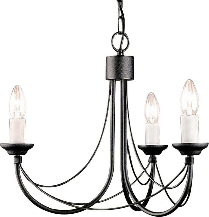 Produktbild Elstead Lighting Carisbrooke Kronleuchter E14 3-fach Schwarz, Made in UK (47 cm)
