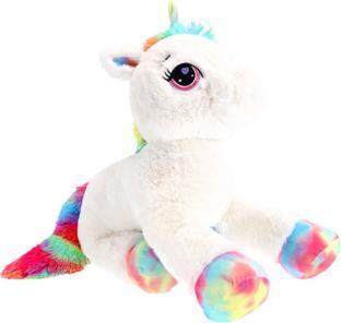 Immagine prodotto Pluchiez Unicorno peluche bianco sdraiato 80 cm
