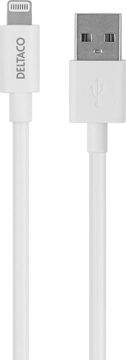 Actual product image Deltaco Lightning cable USB-A -Lightning, 2m, Apple C189 chipset, MFi, FSC marked package, white (2 m, USB 2.0)