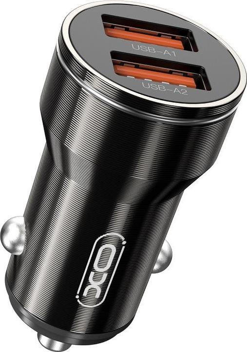 Actual product image xO car charger CC48 2x USB 2,4A black + USB-C cable