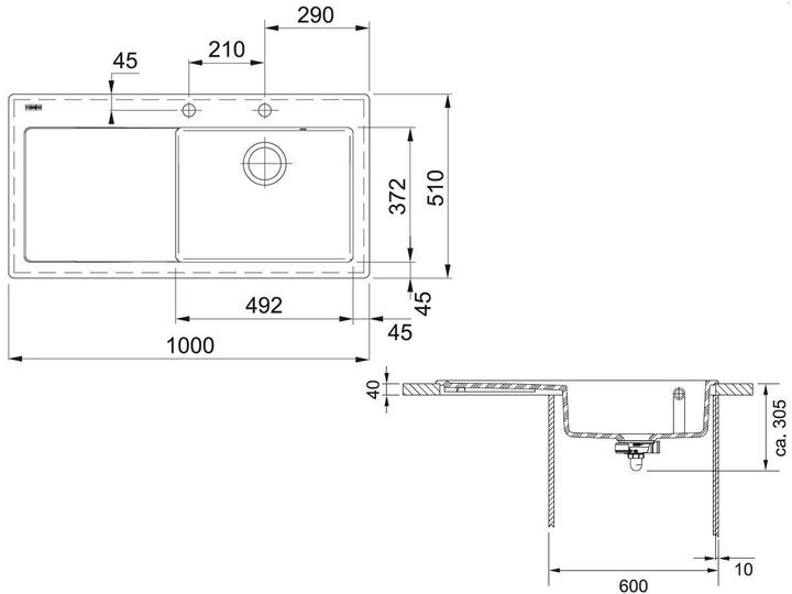 Produktbild Franke 124.0335.707 (51 cm, 100 cm)