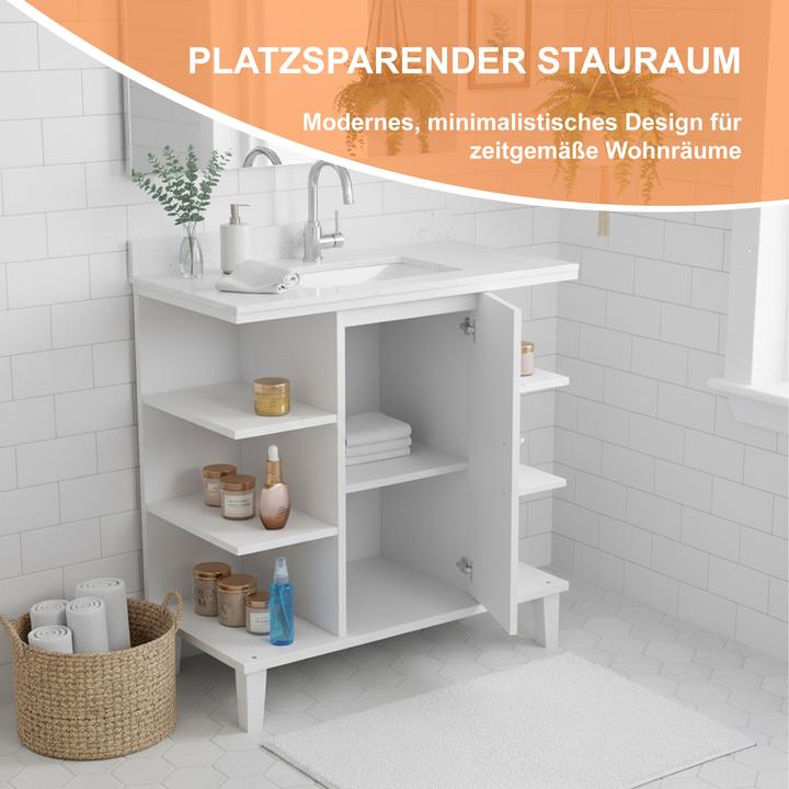 Image du produit Relaxdays Waschbeckenunterschrank Tür & Ablagen (64 x 31 x 65 cm)