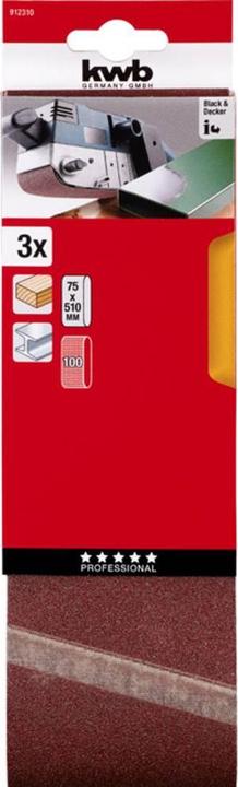 Image du produit kwb Bande abrasive 75X510 grain 100 (100)