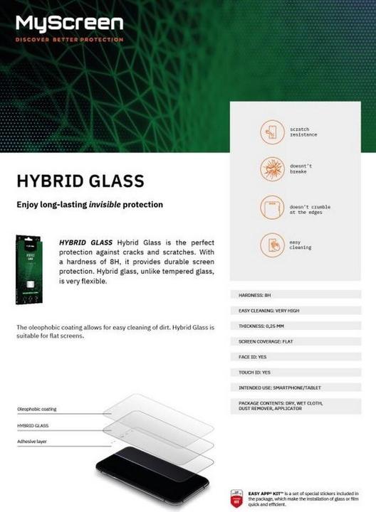 Energie-Label MyScreen Protector MS HybridGLASS iPhone 12 Mini 5,4 Szklo Hybrydowe (1 Stk., Apple iPhone 12 mini)