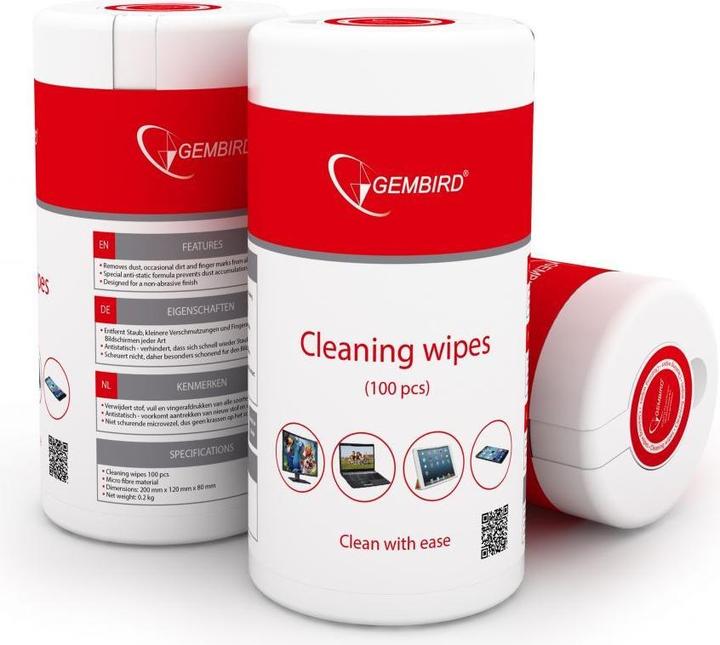 Image du produit Gembird Lingettes de nettoyage (Wipes) (100 x)