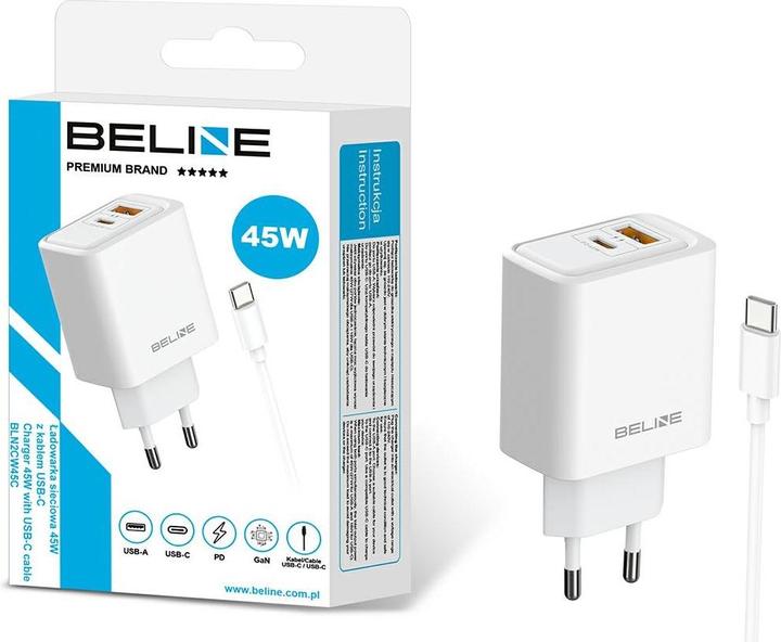 Produktbild Beline Wall charger 45W + cable USB-C BLN2CW45C white (45 W)
