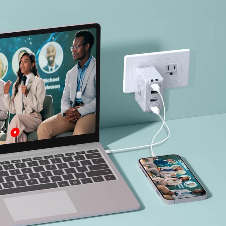 Produktbild AVerMedia Ladedock, EliteGO (GC313Pro) White, 100W GaN, HDMI (Mac, Windows)