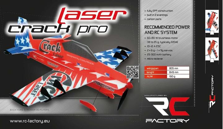 Actual product image RC Factory RC-Factory Crack Laser PRO Patriot INDOOR series EPP (Aerobatics)