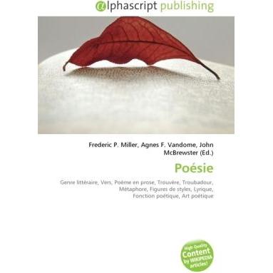 Poésie, Fachbücher von Agnes F. Vandome, Frederic P. Miller, John McBrewster