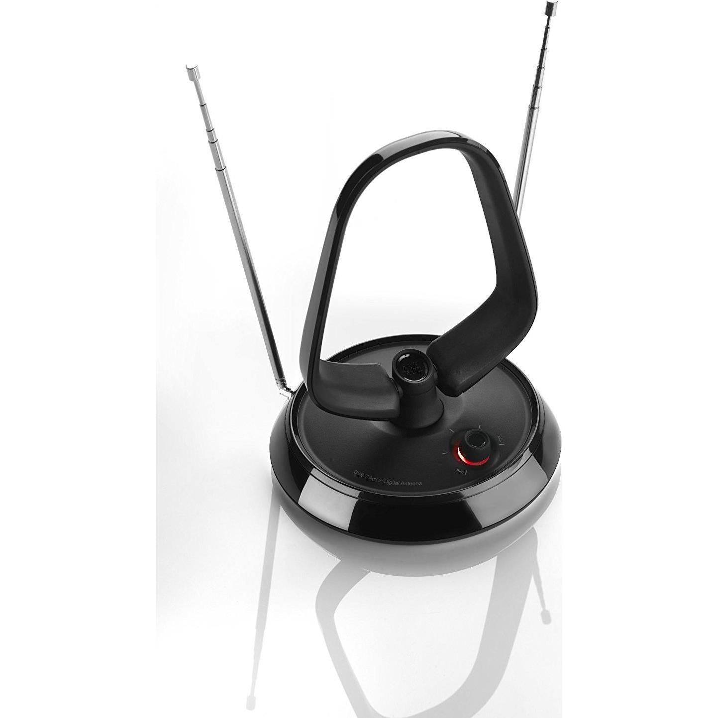 One for All Sv 9143 (Antenna interna, 42 dB, DAB/ DAB+, DVB-T / -T2), Parabola + Antenna, Nero, Grigio