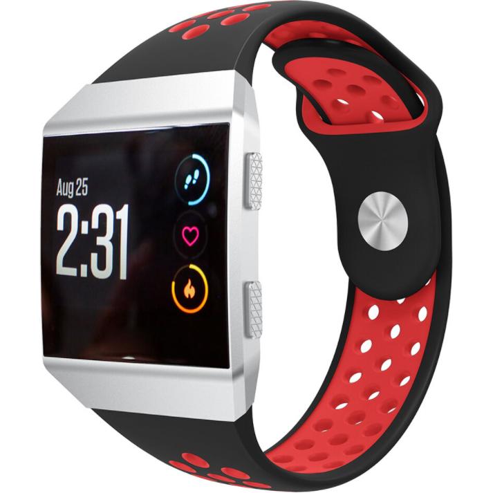 Strap-it Sportarmband (Silikon, Ionic), Uhrenarmband, Schwarz, Rot, Mehrfarbig