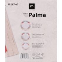 Actual product image La Mer round tableware 18 pieces palm md (18 pcs.)