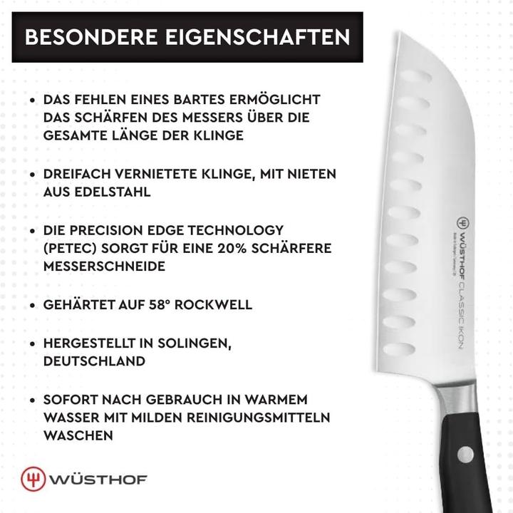 Produktbild Wüsthof Classic Ikon Santoku Kullen (14 cm)