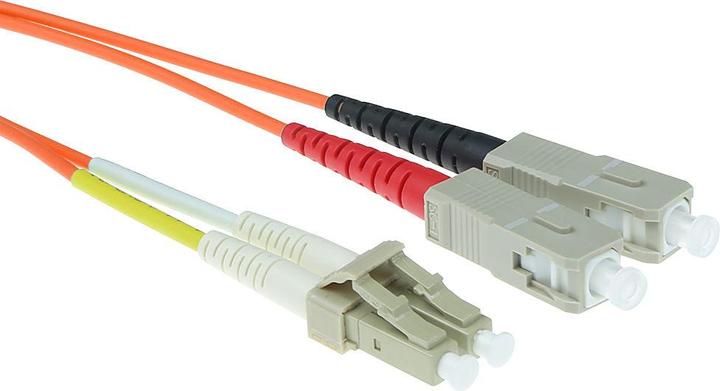 Actual product image 1 meter LSZH Multimode 62.5/125 OM1 fiber patch cable duplex with LC and SC connectors (1 m)