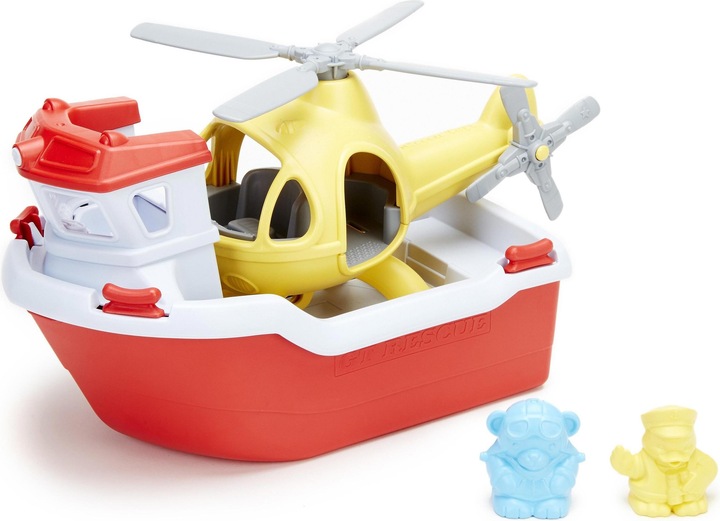 Green Toys Rettungsboot mit Hubschrauber