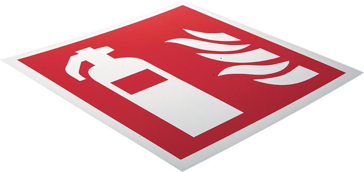 Produktbild RS PRO Brandschutzzeichen Kunststoff Feuerlöscher Rot/Weiss