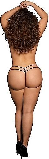 Produktbild Le Désir Ella - Elastic Mesh Thong with Sliders and Golden Details - Plus Size (One Size)