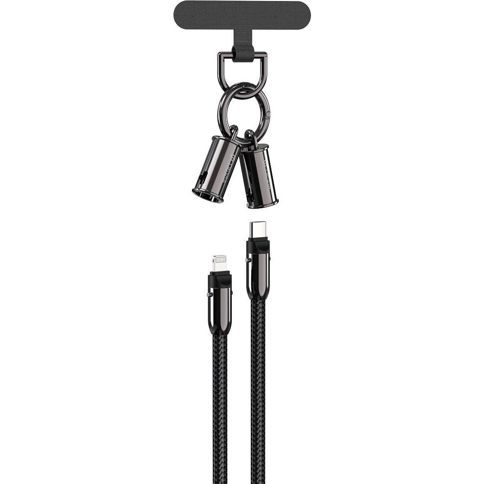 Thumbnail - Devia Kabel Lanyard 2in1 PD USB-C - Lightning 1,2 m 27W schwarz (1.20 m, USB 3.2 Gen 1), USB Kabel
