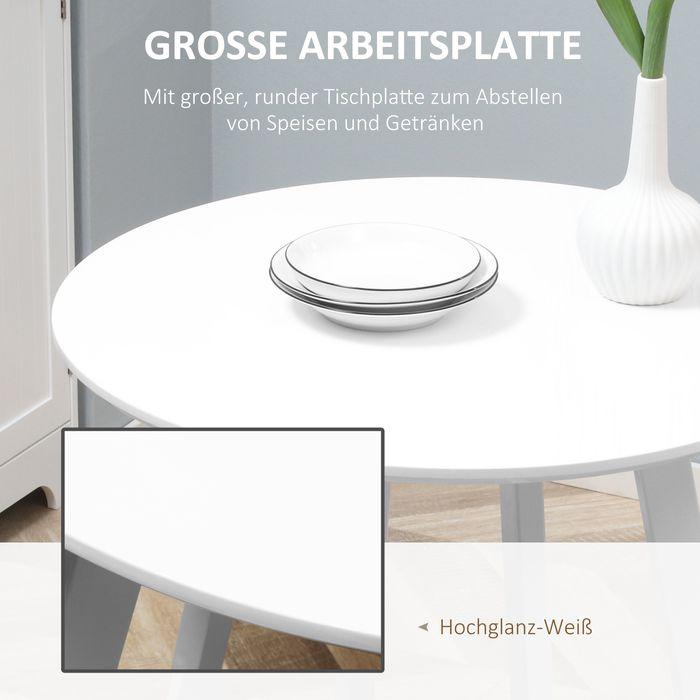 Actual product image Swisshandel24 Dining table Round kitchen table Side table Dining room table with bevelled legs for kitchen dining (72 x 75 cm)