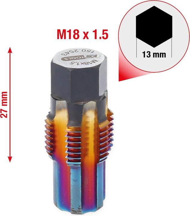 Actual product image KS Tools Tap with guide bolt for lambda sensors, M18x1.5