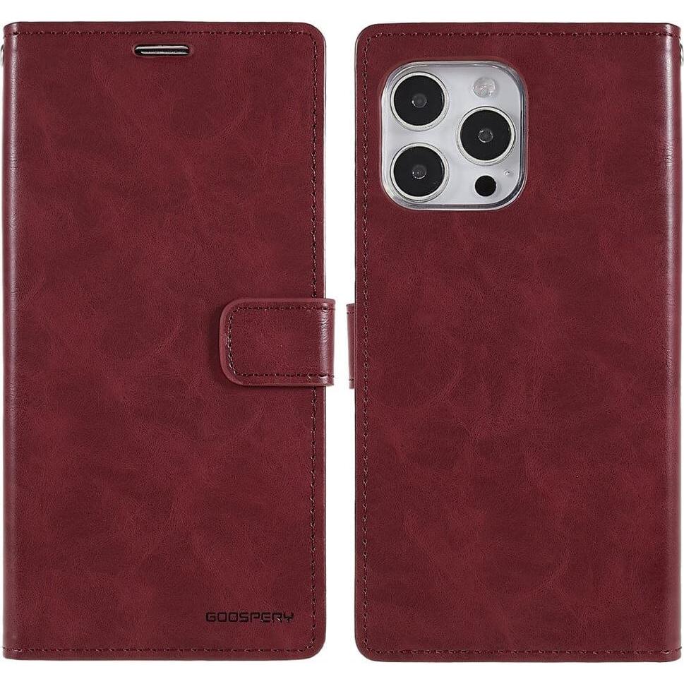 Mercury iPhone 14 Pro Max - Blue Moon Etui Hülle weinrot (Apple iPhone 14 Pro Max), Smartphone Hülle, Blau