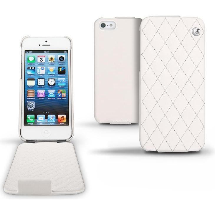 Noreve Lederschutzhülle vertikal (Apple iPhone 5), Smartphone Hülle, Weiss