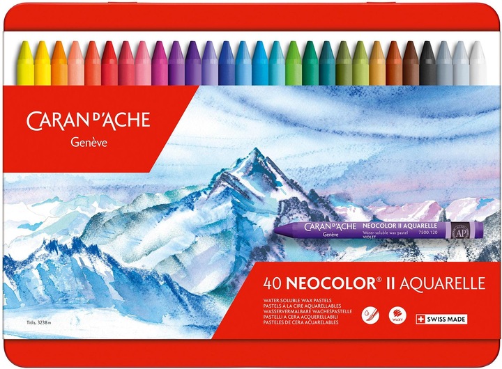Actual product image Caran d'Ache Neocolor II Aquarelle Metallschachtel (Multicoloured, 40 x)